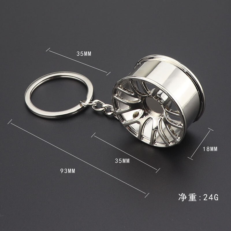 Mini car wheel keychain auto parts turbo piston bbs tire pendant souvenir event gift
