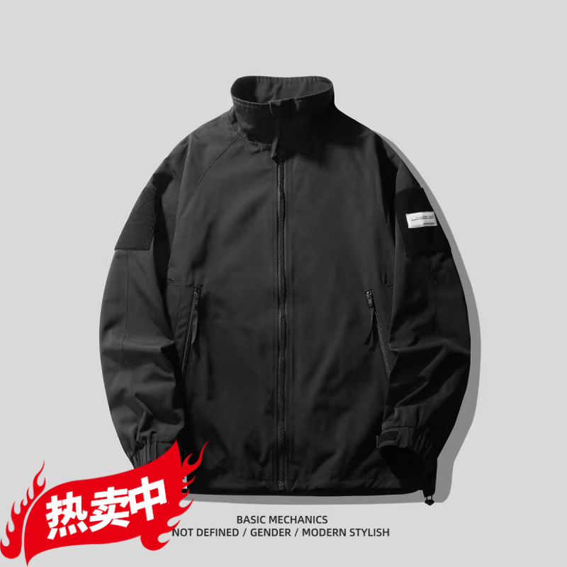 재킷 남자의 봄과 가을 2024 남자 미국 스타일 유행 브랜드 방풍 및 방수 윈드브레이커 남성복 남자의 가을 유행 편지 자켓