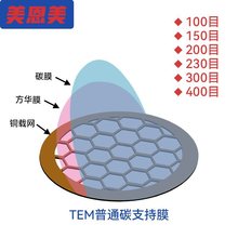美恩美50枚装50至400目钼镍裸铜网普通碳膜透射电镜载网支持膜TEM