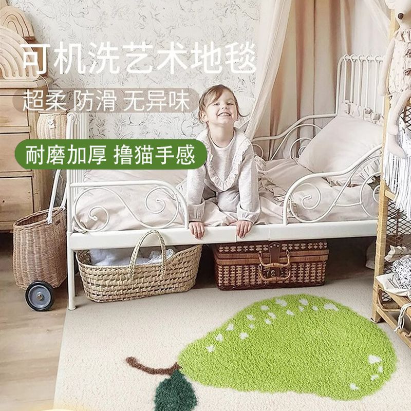 어린이 카펫 기계 세탁기 두꺼운 모조 캐시미어 바닥 매트 독서 홈 거실 소파 커피 테이블 침실 담요