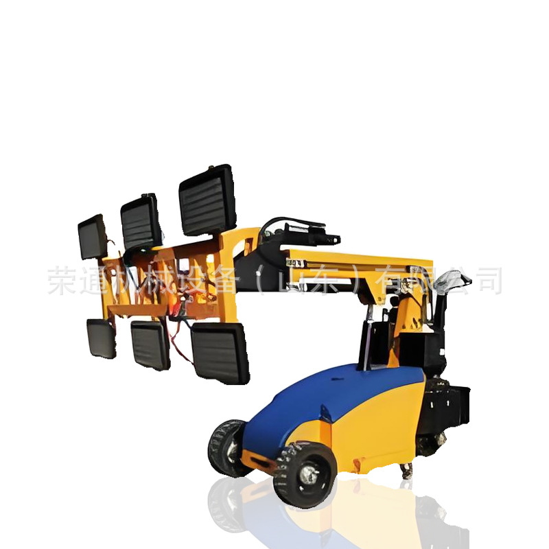 Carro de ventosa de vidrio eléctrico Carro de instalación de vidrio de elevación giratorio hidráulico Carro de vidrio de vacío de gran succión