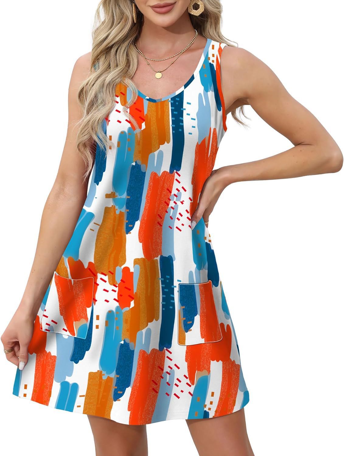 200g Weight Above Knee Dress Length Type Sleeveless Sleeve Length Sundress Dresses Type Polyester Fabric Type Mid Waist Waist Line Holiday, Travel, Daily, Beach Occasion V Neck Neckline Regular Fit Fit Type Geometric, Leaf, Color Block, Flower Pattern Summer Season Women's Gender Casual, Vacation, Tropical Style Wholesale Women's Casual Vacation Tropical Geometric Leaf Color Block Holiday Travel Daily V Neck Sleeveless Sundress 6