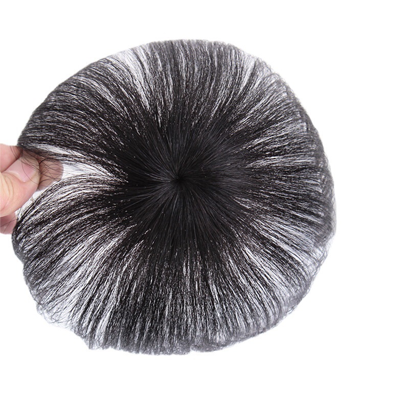 Wig Top of Head Repair Hair Cover White Hair One-Piece Real Hair Female Top Hair Cover Fluffy Natural Traceless Repair Hair Cover Female