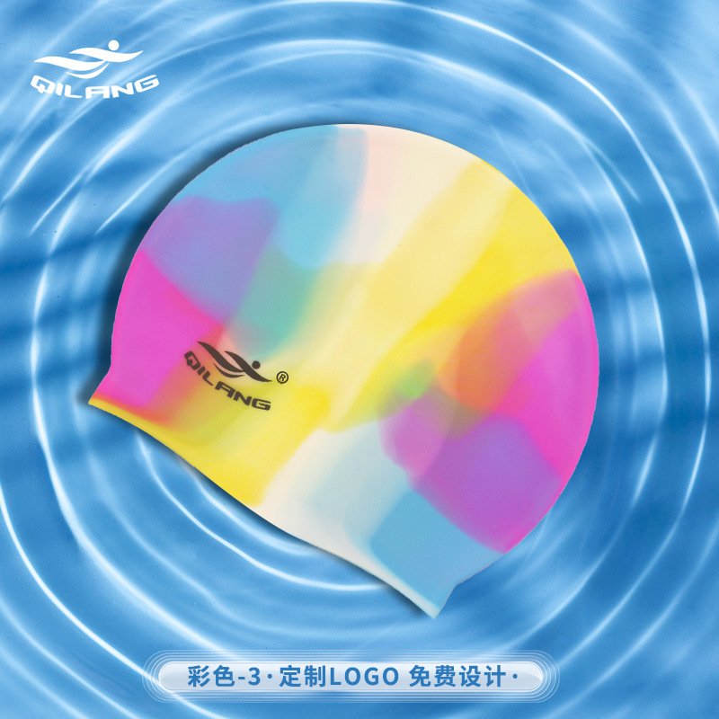 Sombreras de baño de silicona para adultos y niños personalizadas con logotipo de tamaño para hombres y mujeres impermeables para proteger los oídos sin estrangular la cabeza gorra de baño de alta elasticidad