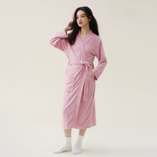 Fuchsia towel, long-sleeve, bathrobe