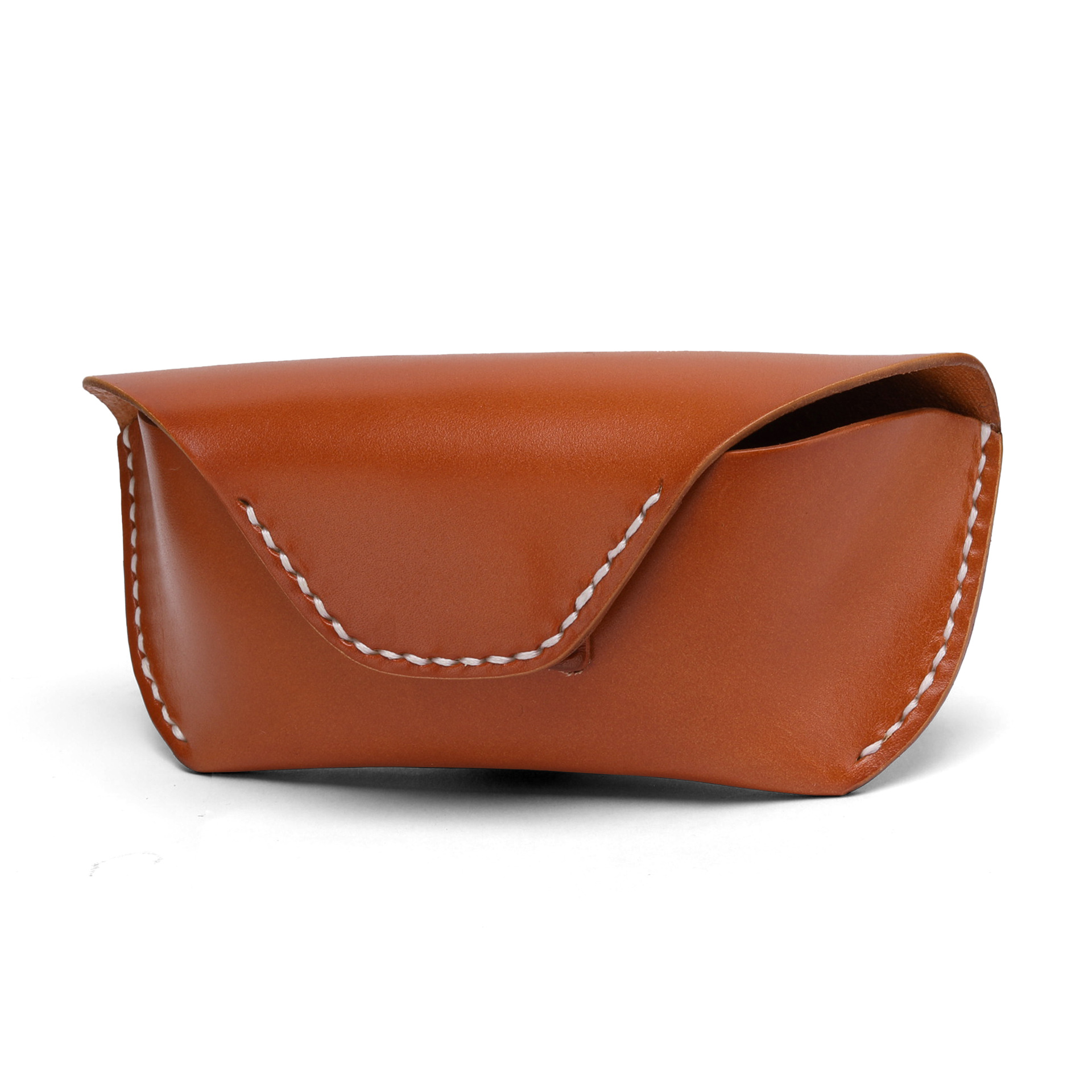 Amazon puro bronceado de mano cabeza caja de gafas de piel de vaca cintura bolsa de gafas retro bolsa de almacenamiento de gafas multifuncional