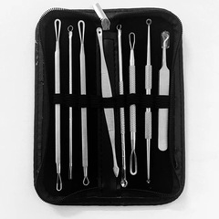 Cross-border stainless steel blackhead removal kit, includes blackhead remover, pimple remover, acne needle, beauty tool for squeezing pimples