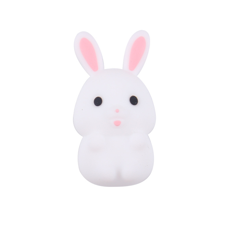 Productos creativos para bebés DIY dibujos animados silicona estereoscópica conejo blanco diente bebé molar tetina cadena accesorios de diente