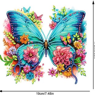5D cross mirror new diamond painting acrylic material single crystal diamond door colorful butterfly factory outlet
