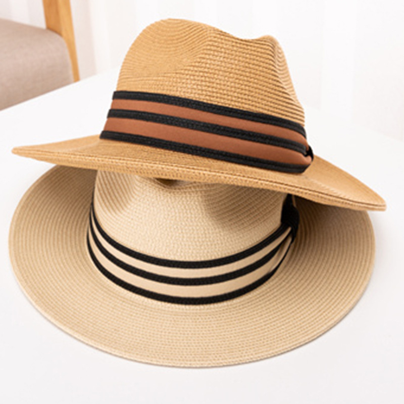 夏季時尚潮流平頂草帽女戶外旅遊防曬遮陽戶外沙灘帽出行百搭