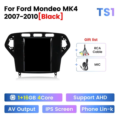 Suitable for 07-10 Ford Mondeo Vertical Screen Android Navigation Carplay Reversing Image Car Navigator (DVD Navigation) - fut02-ts1-quad-core-116-wifi-version