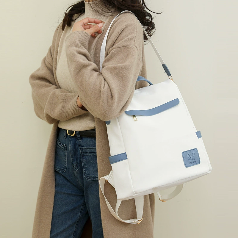 Shoulder bag, nylon trend fashionable backpack for traveling, 2023 collection, Korean style, anti-theft