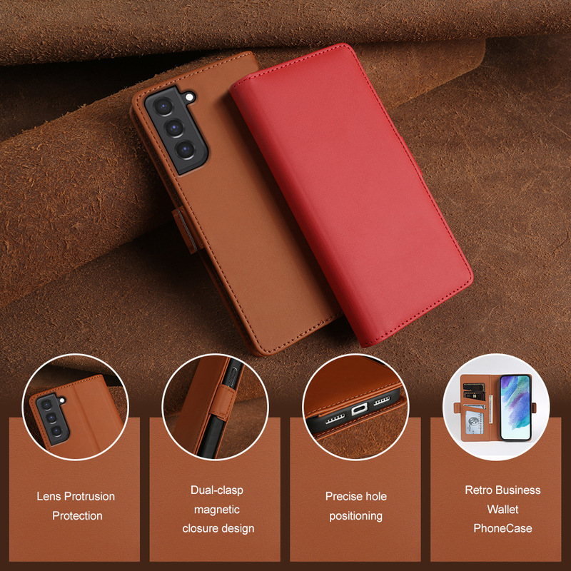 Suitable for Samsung Galaxy S21 Fe Flip-Top Leather Phone Case Book Cover Protective Cover