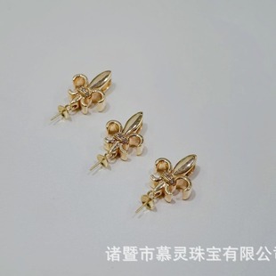 18K Gold Retro Ethnic Style Pendant Diamond Inlaid with Diamond 0.006/Ct Reference Bead 12-13mm