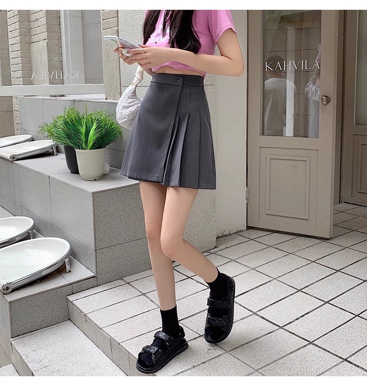 Chân váy bút chì nữ cạp cao dáng bất đối xứng ôm hông tôn dáng — đen chi tiết 13