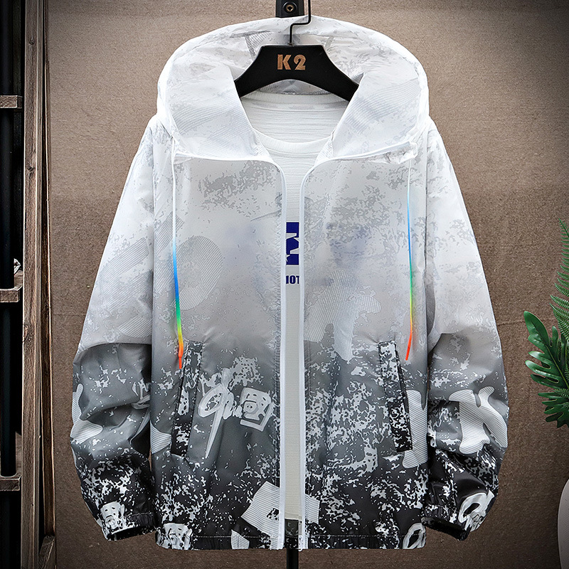 (2개) 야외 후드 썬 보호 의류 커플 스킨 의류 트렌치 코트 남성 청소년 울트라 얇은 통기성 패션 낚시 의류 태양 보호 의류