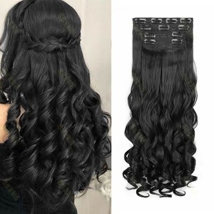 European and American women's chemical fiber hair extension Princess roll 4-piece long curly hair retro Republic of China style hair extension Roman curly wig