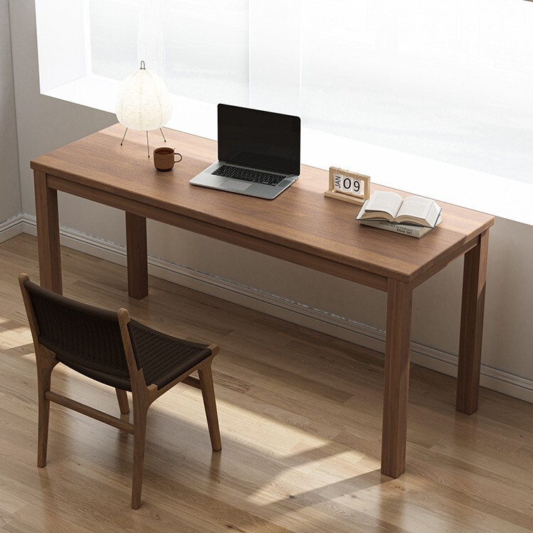 Solid Wood Long Table Against the Wall, Narrow Office Desk, Double Desk, Home Study Computer Desk, Workbench, Solid Wood Desk