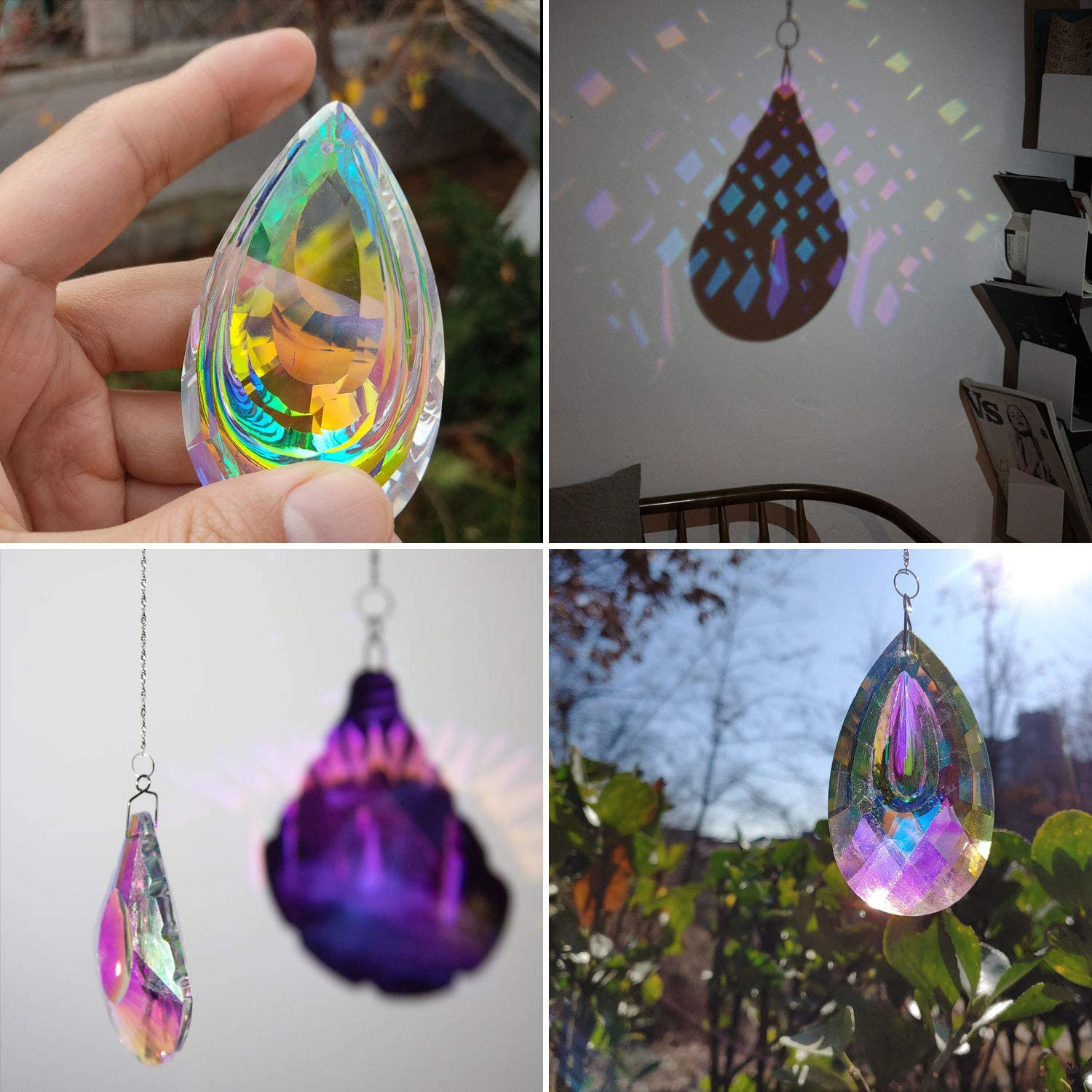 Amazon New 76mm lighting crystal pendant suncatcher sun catcher DIY pendant cross-border exclusive