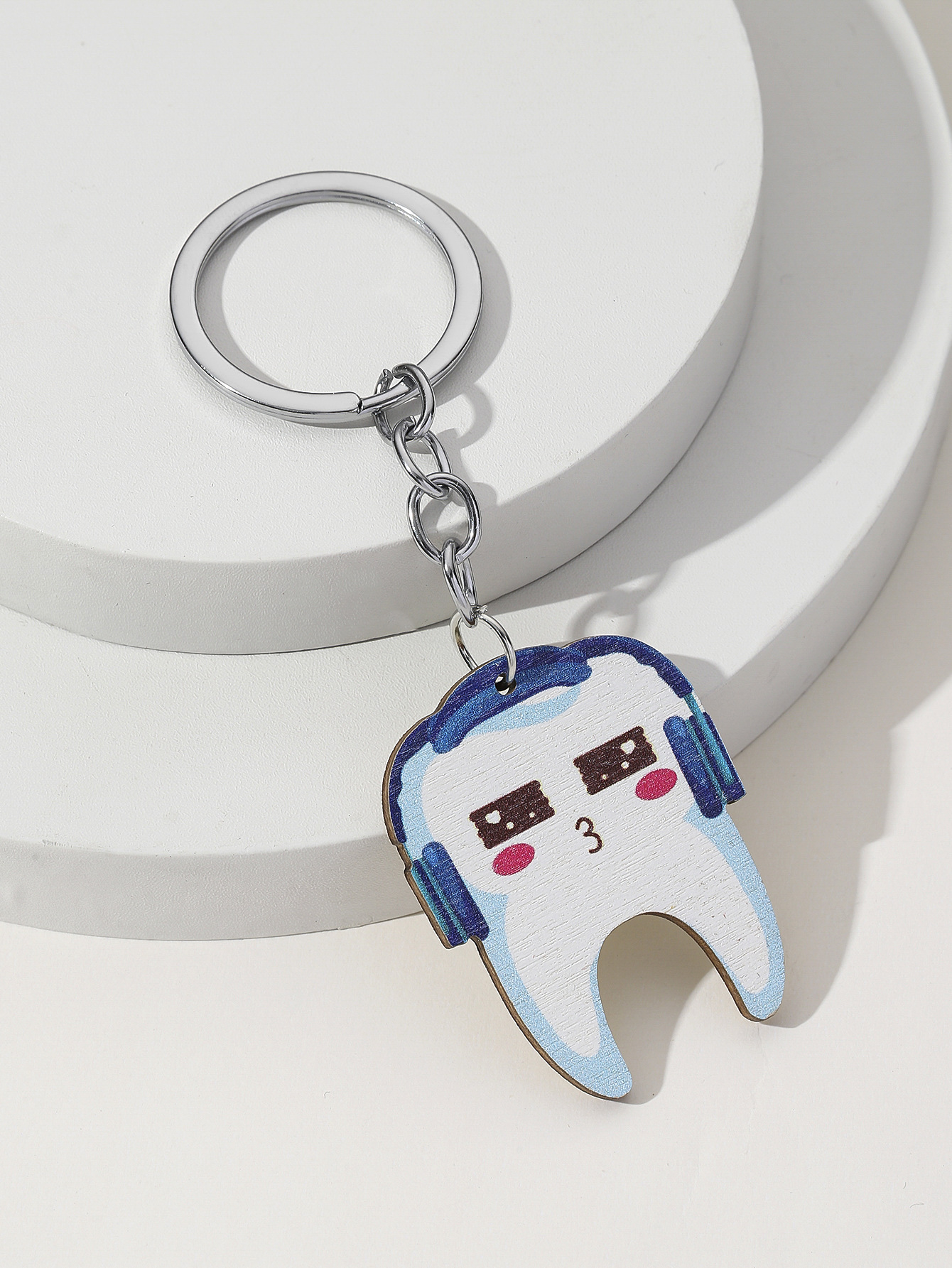 12g Weight Bag Pendant, Keychain Classification 1 Piece Quantity Holiday, Daily Occasion Wood Material Unisex Gender Cute Style Cute Teeth Wood Unisex Bag Pendant Keychain 3