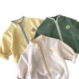 儿童奥利绒外套~秋冬男童宝宝立领可爱拉链衫 宝宝保暖柔软上衣潮