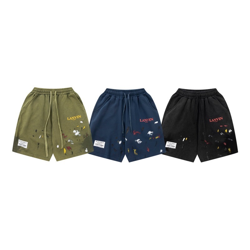 2023 Summer Trendy Brand GALLER Splash Ink Graffiti Letter Printing Men's and Women's Casual Shorts One Piece Batch 2023 Summer Trendy Brand GALLER Splash Ink Graffiti Letter Printing Men's and Women's Casual Shorts One Piece Batch