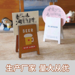 可愛新款木質名片夾簡約卡通辦公文教留言夾名片夾裝飾桌面小擺飾