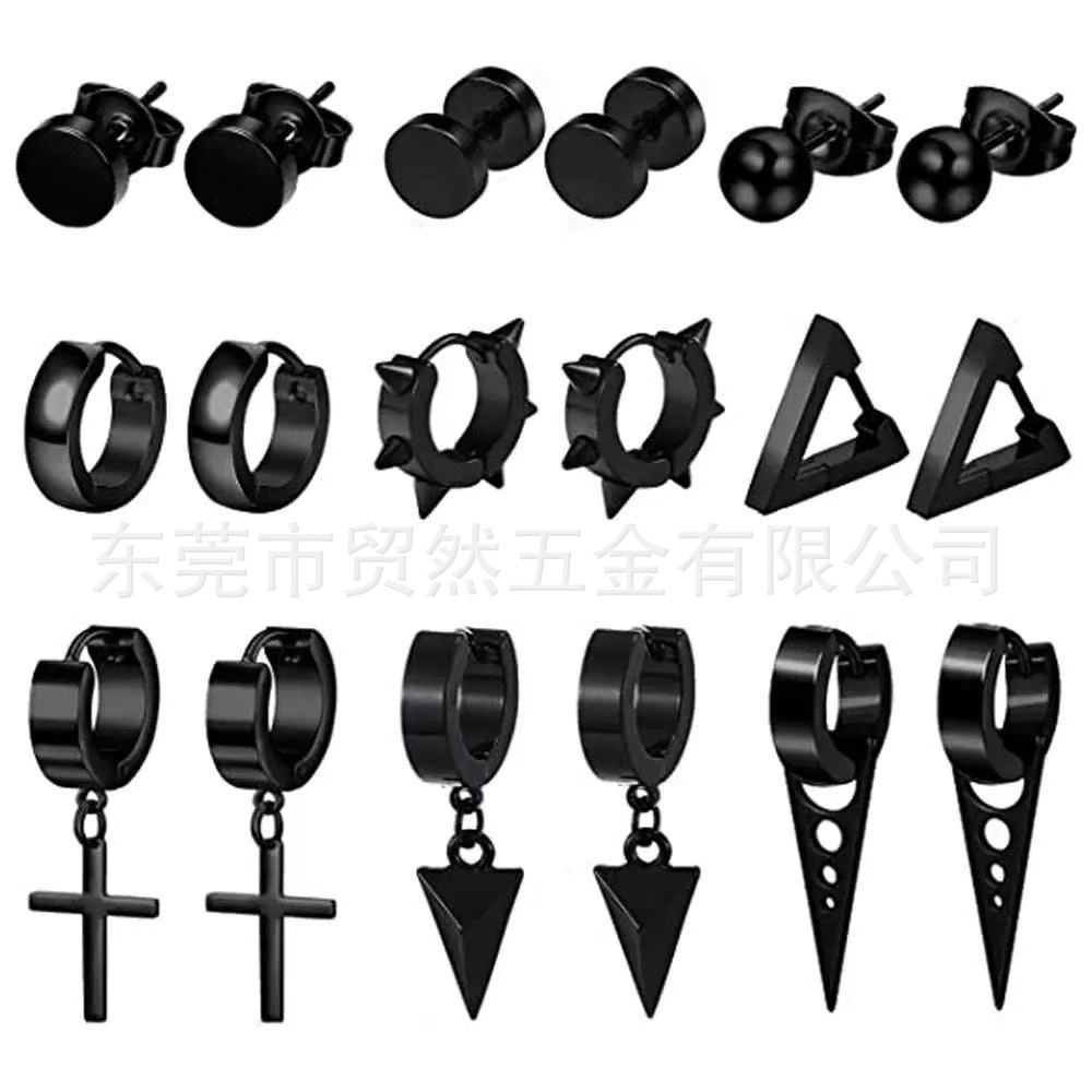 Black women's earrings stainless steel