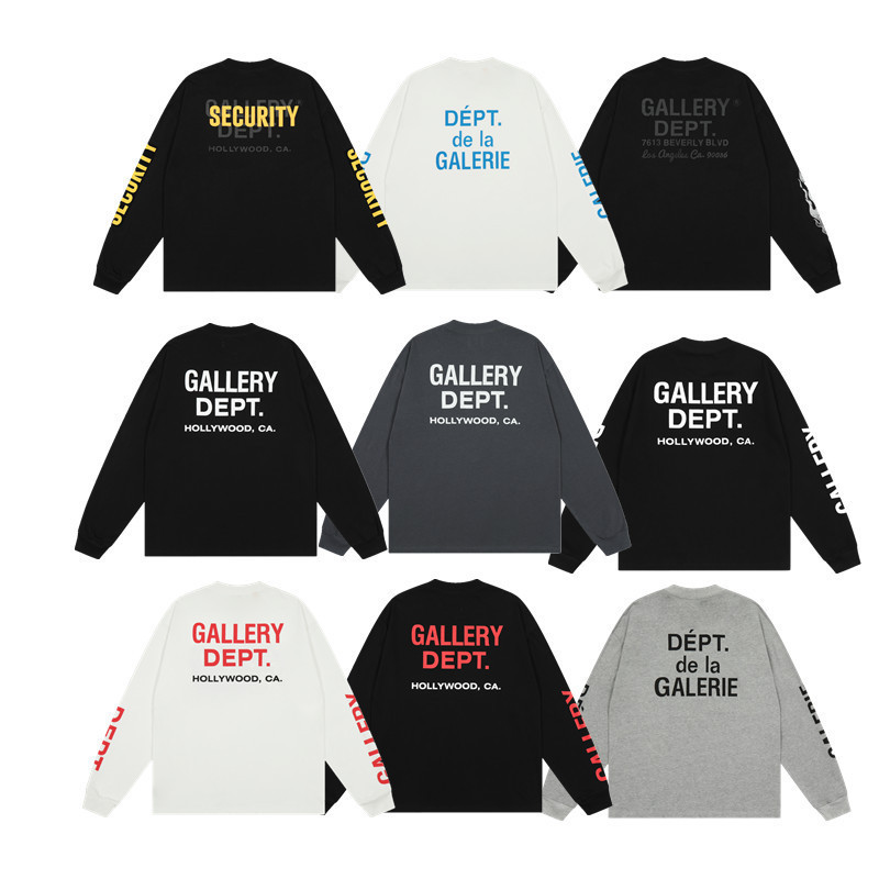 GALLERY DEPT High Street Trendy Brand Loose Long-sleeved T-shirt Letter Printed Spring and Autumn Base Shirt Top