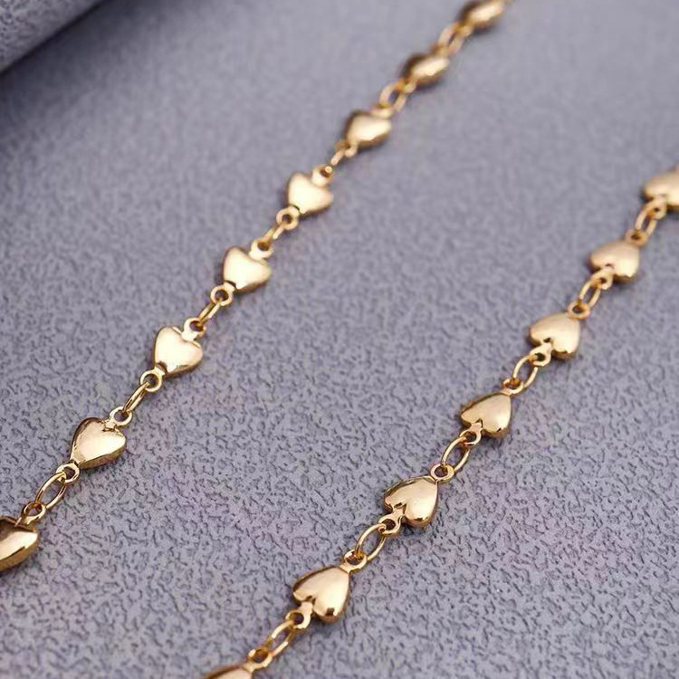 1 Piece Quantity Titanium Steel 18K Gold Plated Casual Simple Style Heart Shape Bracelets Necklace