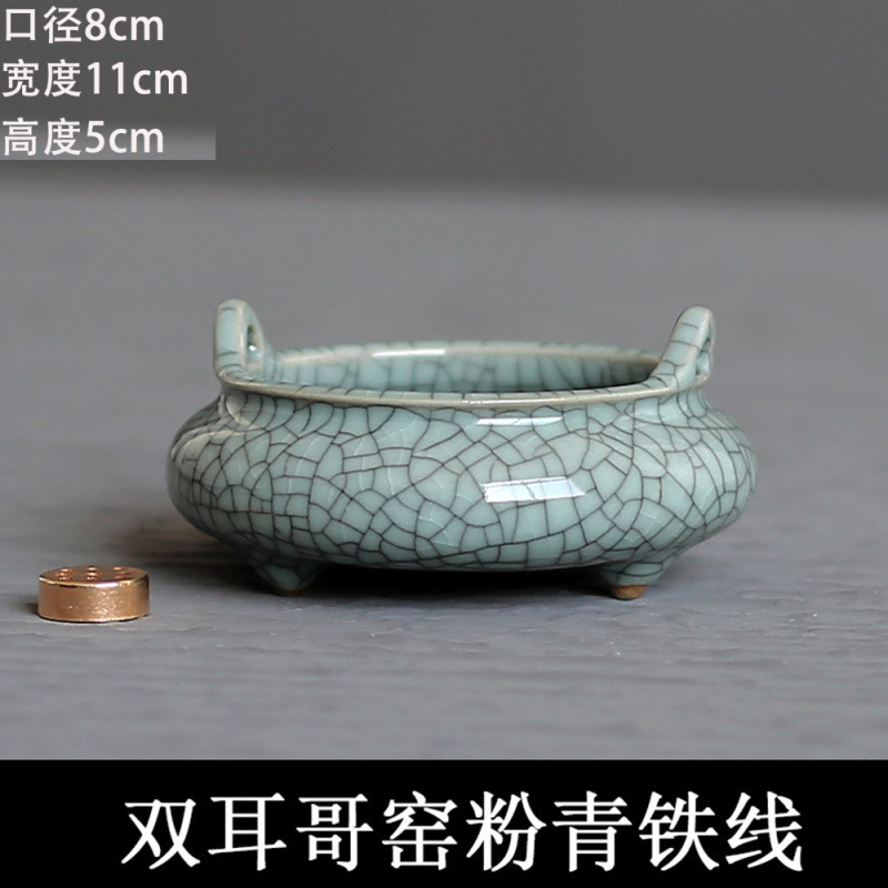神仏を祀る家庭用陶器香炉、双耳三脚、祭用香炉、白檀炉、香座、仏具、香道具|undefined