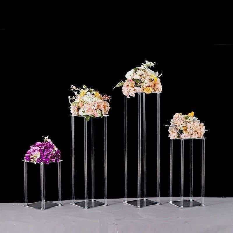 Marco cuadrado de acrílico de alta transparencia para bodas, decoraciones para la mesa principal del hotel, accesorios florales, suministros para bodas, marco para escenario, marco guía.