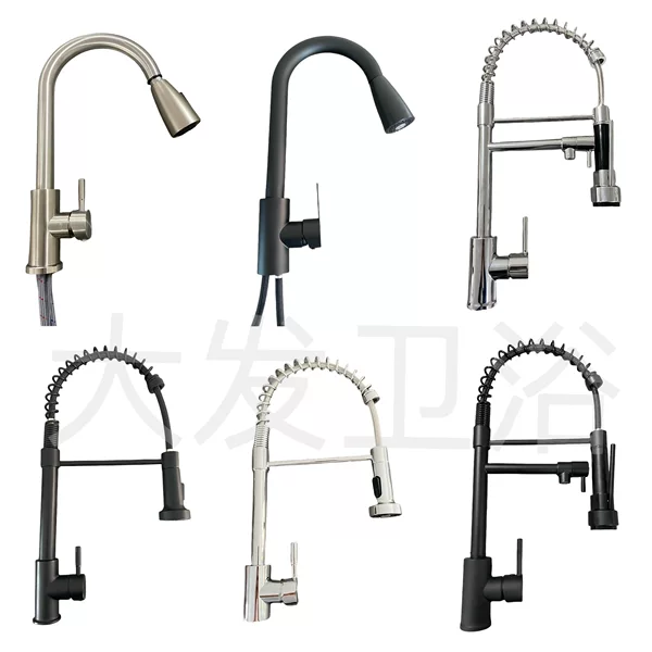 Cross-Border Plastic Steel Pull-Out Kitchen Faucet with Hot and Cold Water, Multi-Functional, Dual Outlet, and Retractable