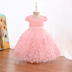 兒童白色紗裙禮服 韓版網紗中大童鋼琴演出服蓬蓬女童公主連衣裙