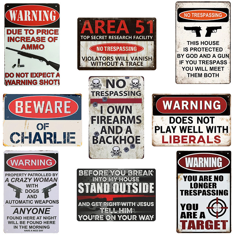 Cross-border Hot Selling American Retro Fun Warning Signs Decorative Tin Painting Hanging Poster Modern Home Decorative Painting Cross-border Hot Selling American Retro Fun Warning Signs Decorative Tin Painting Hanging Poster Modern Home Decorative Painting