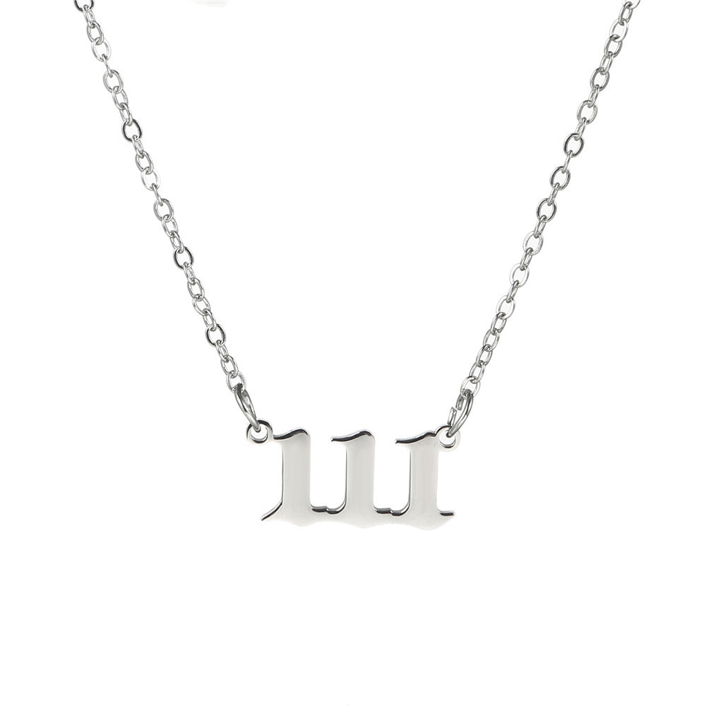 Simple Fashion Angel 000-999 Stainless Steel Number Necklace Wholesale Nihaojewelry display picture 21