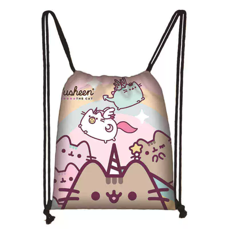 Рюкзак учебный Pusheen Fat Jimao с принтом периферийного типа, через стекло, зарубежная торговля, школьный рюкзак