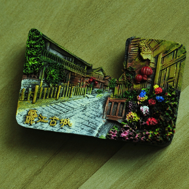 云南丽江大理香格里拉梅里雪山松赞林寺油画树脂创意冰箱贴包邮中|undefined