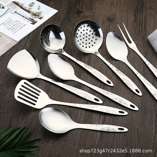 410 Stainless Steel Rice Spoon, Spatula, Colander, Spatula, Meat Fork, Stainless Steel Kitchenware Set, Sunflower Spoon, Spatula, Manufacturer Wholesale