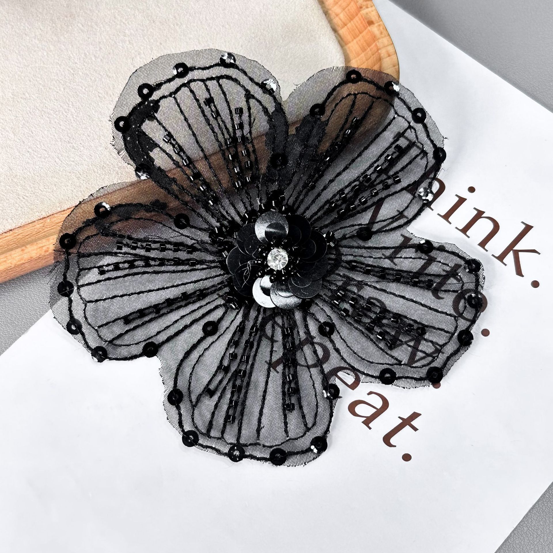 Apliques de Organza Bordados con Lentejuelas y Cuentas, Parche de Tela con Flores, Corsage, Accesorios para Vestidos de Novia y Ropa DIY image 12