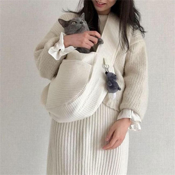 Cat Bag Crossbody Canvas Large Capacity Wholesale Pet Backpack Cat Outgoing Bag Cat Bag Portable Shoulder Bag Cat Schoolbag