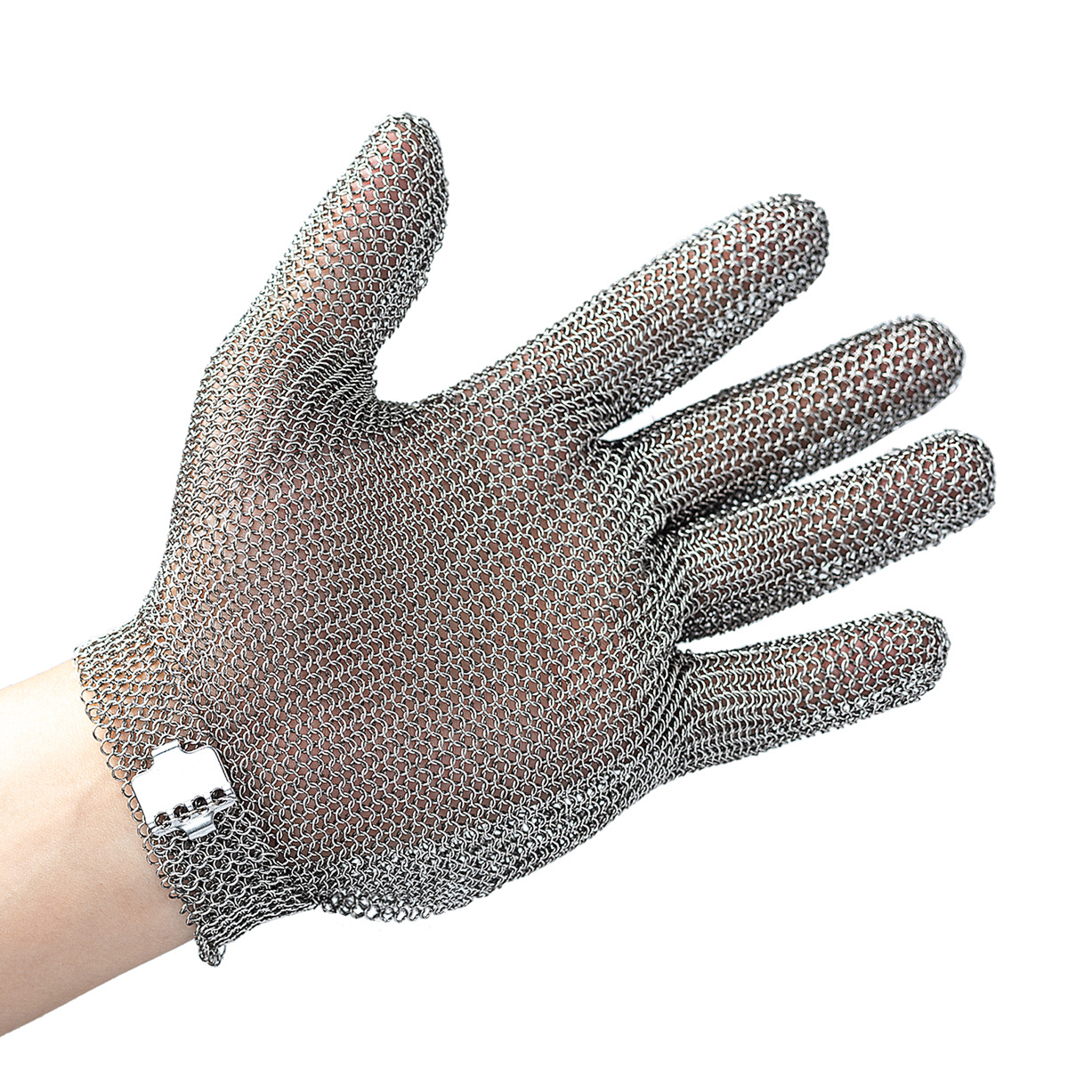 Guantes con anillos de acero inoxidable 316, resistentes a cortes de nivel 9, adecuados para trabajos de alto riesgo en mataderos, jardinería y protección laboral.
