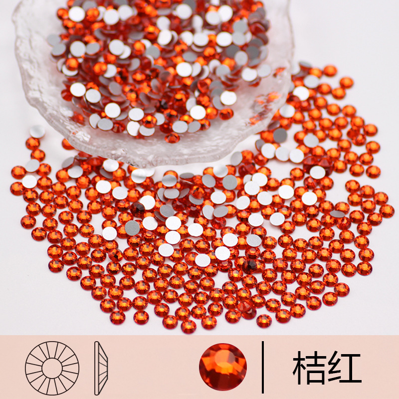 跨境彩色圆形平底钻 水晶玻璃钻水钻美甲钻 diy贴钻饰品配件批发|undefined