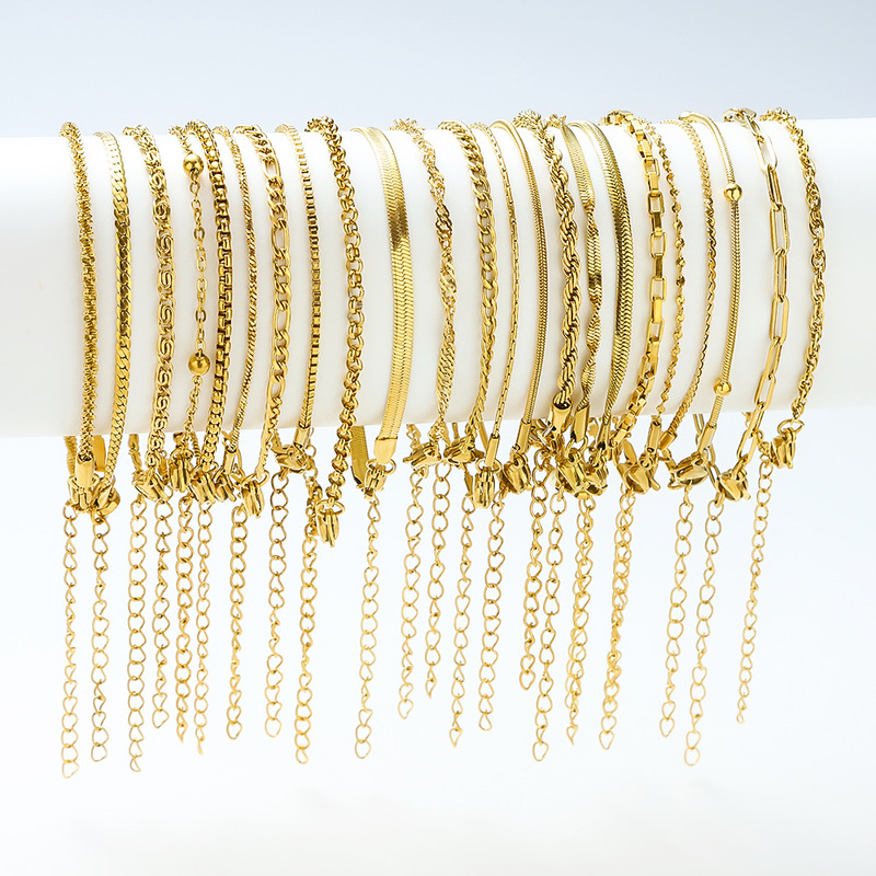 Stainless Steel Bracelet, Vacuum Electroplated 18K Gold in the Furnace, Versatile, Simple, Daily Basic Bracelet, Color-Preserving Bracelet