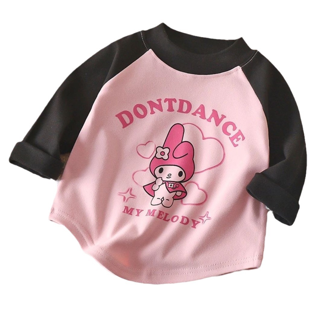 Camiseta de manga larga para niños top de Velvet Otoño e Invierno nuevos niños y niñas de dibujos animados estilo occidental bebé camisa de fondo entrega de una sola pieza