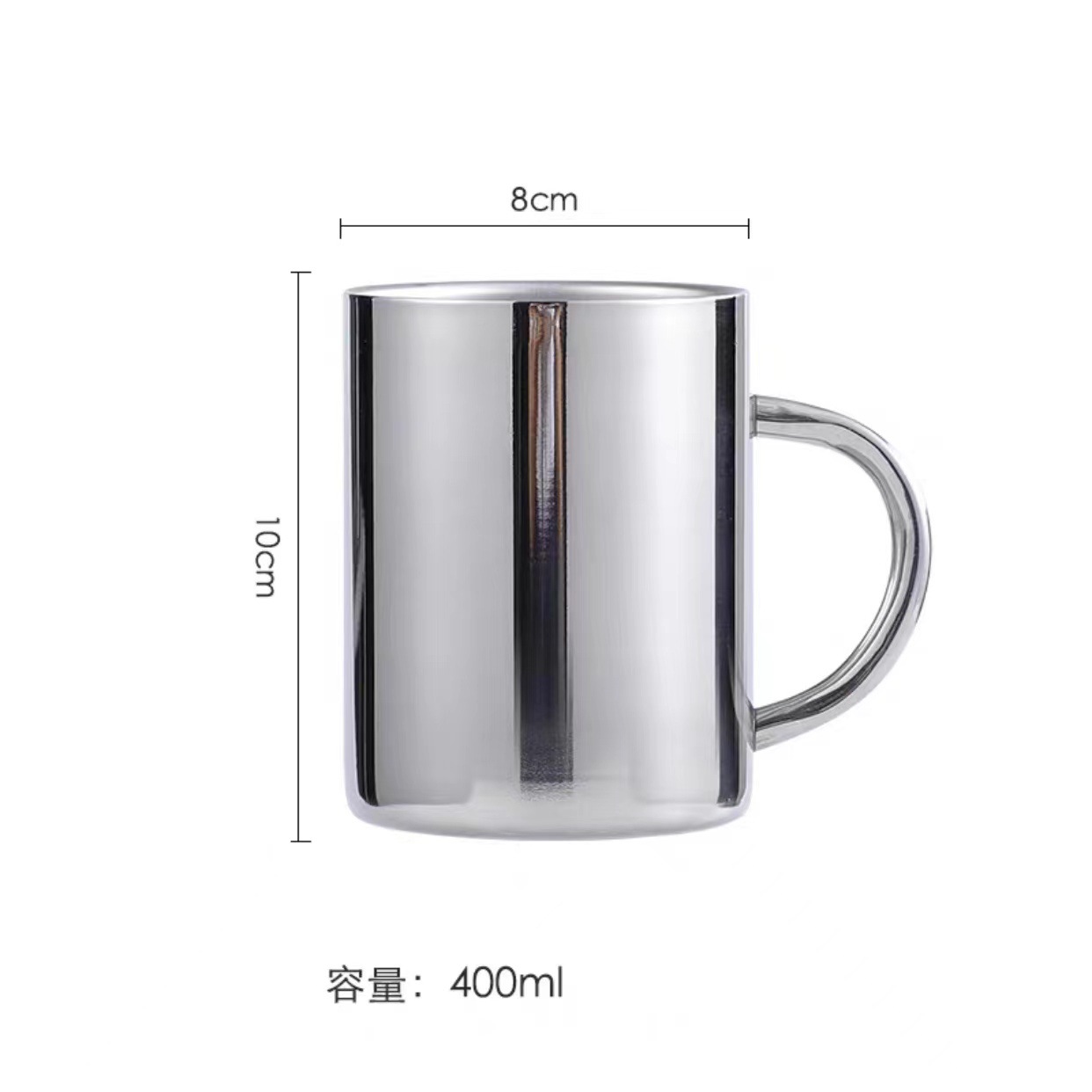 Taza de acero inoxidable 304, taza de agua de doble capa, taza para estudiantes de guardería, taza para cantina, restaurante, taza de té, uso comercial