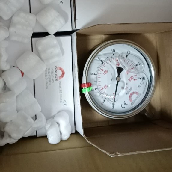 Обычная обработка полипропиленовый корпус радиальный осевой ударопрочный пластик отрицательного давления с резьбовым соединением мембранный манометр