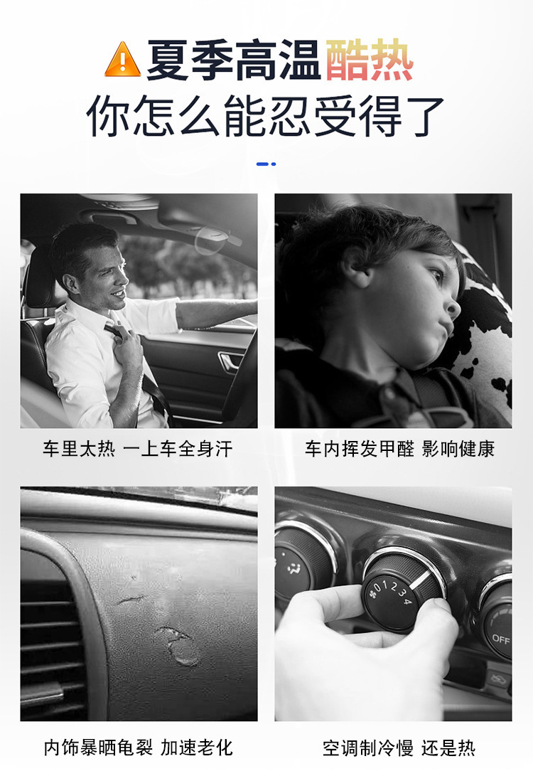 Car Sunshade for Summer Parking, Sun Protection and Heat Insulation Sunshade Artifact, Car Front Sunshade Curtain Sun Visor