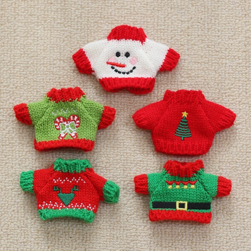 Doll Clothing Accessories, New Year and Christmas Sweaters, 14cm Plush Dog, 10cm Doll Small Toy Accessories and Clothing Doll Clothing Accessories, New Year and Christmas Sweaters, 14cm Plush Dog, 10cm Doll Small Toy Accessories and Clothing
