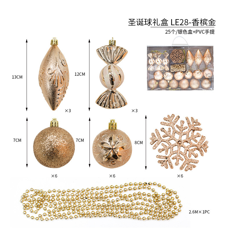 Bola de Navidad árbol de Navidad adornos de decoración colgante de bola de colores accesorios de material de Navidad DIY decoración de Navidad al por mayor